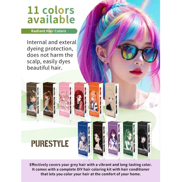 Ensemble de crème colorante capillaire permanente professionnelle sans ammoniaque, OEM, marque propre