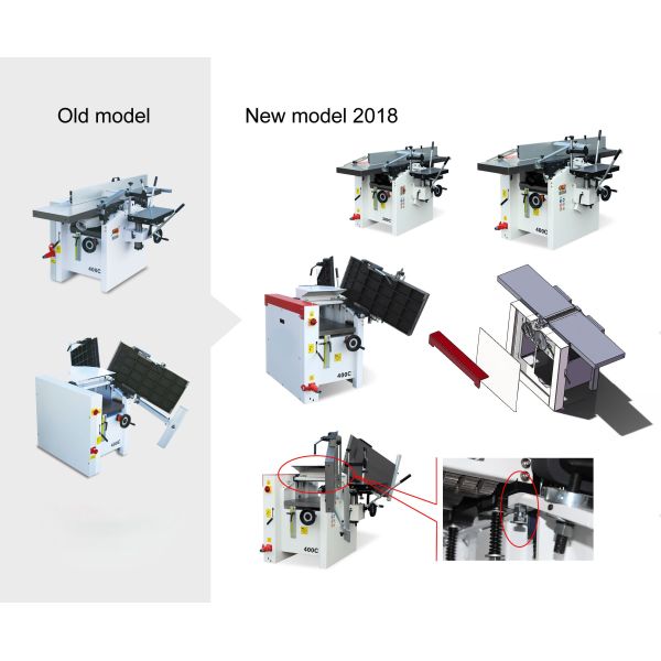 400C Woodworking Combination Machine with 3-Phase Motor Power 0 3 and Wescott Chuck 16mm