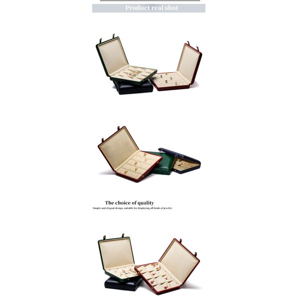 Boîte à bijoux en cuir à grains de cailloux boîte de rangement pour oreille pendentif