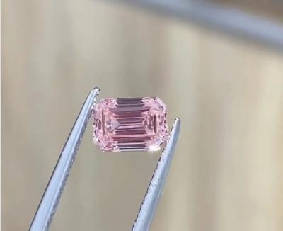 Synthetic Emerald Cut Lab Grown Pink Diamonds Jewelry Fancy Light Grade