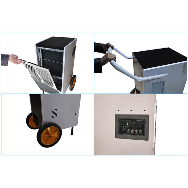 CE RoHS Approved 80L/day DH-801B Industry Dehumidifier with Push Handle and Big Wheels