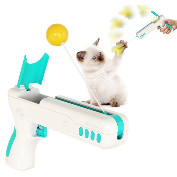 2021 New Products Custom Interactive Cat Toy Self-bouncing Feather Cat Tease Pet Toy
