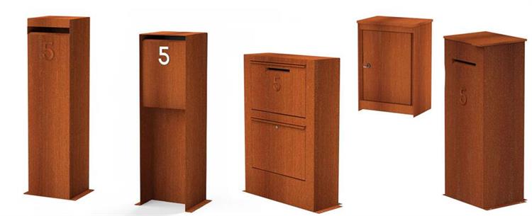 Лазер отрезал заржаветый почтовый ящик Corten коробки падения пакета прямоугольника взгляда стальной