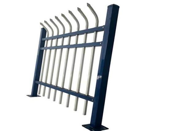 Modern Black Garden Zinc Post Square Tube Panels Wrought Iron Steel Fence With 7ft Width