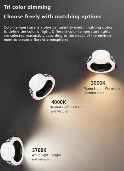 7W 2.5inch Adjustable CCT LED Downlight 3000K-6000K IP44