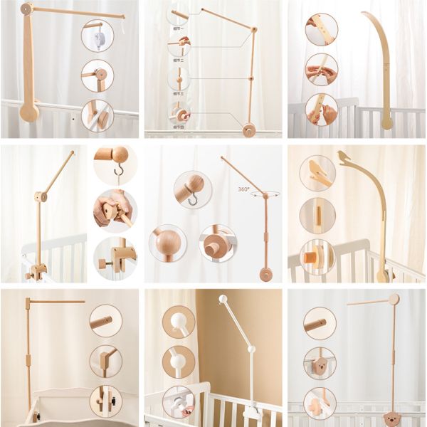 Picture Crib Bell Hanging Rod Bracket for Simple Baby Crib Soothing Bell Accessories