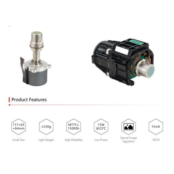 MWIR Cooled Infrared Thermal Modules Mid Wave Infrared 117x65x64mm