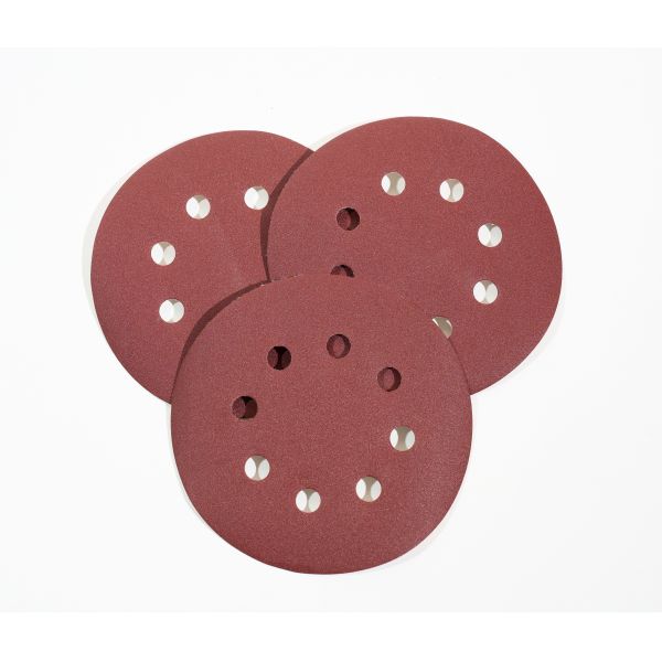 5 Inch Red 8 Holes Abrasive Discs 150mm Hook and Loop Sanding Disc 120 Grit Sandpaper Sander Round Sand Paper