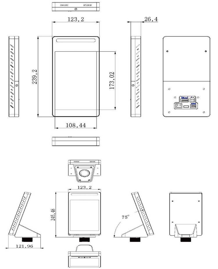 F3 3D Version Face Recognition Termial DC 12V 3A F3 3D Version Face Recognition Termial 6 Cores Clocked At 2.0GHz CPU