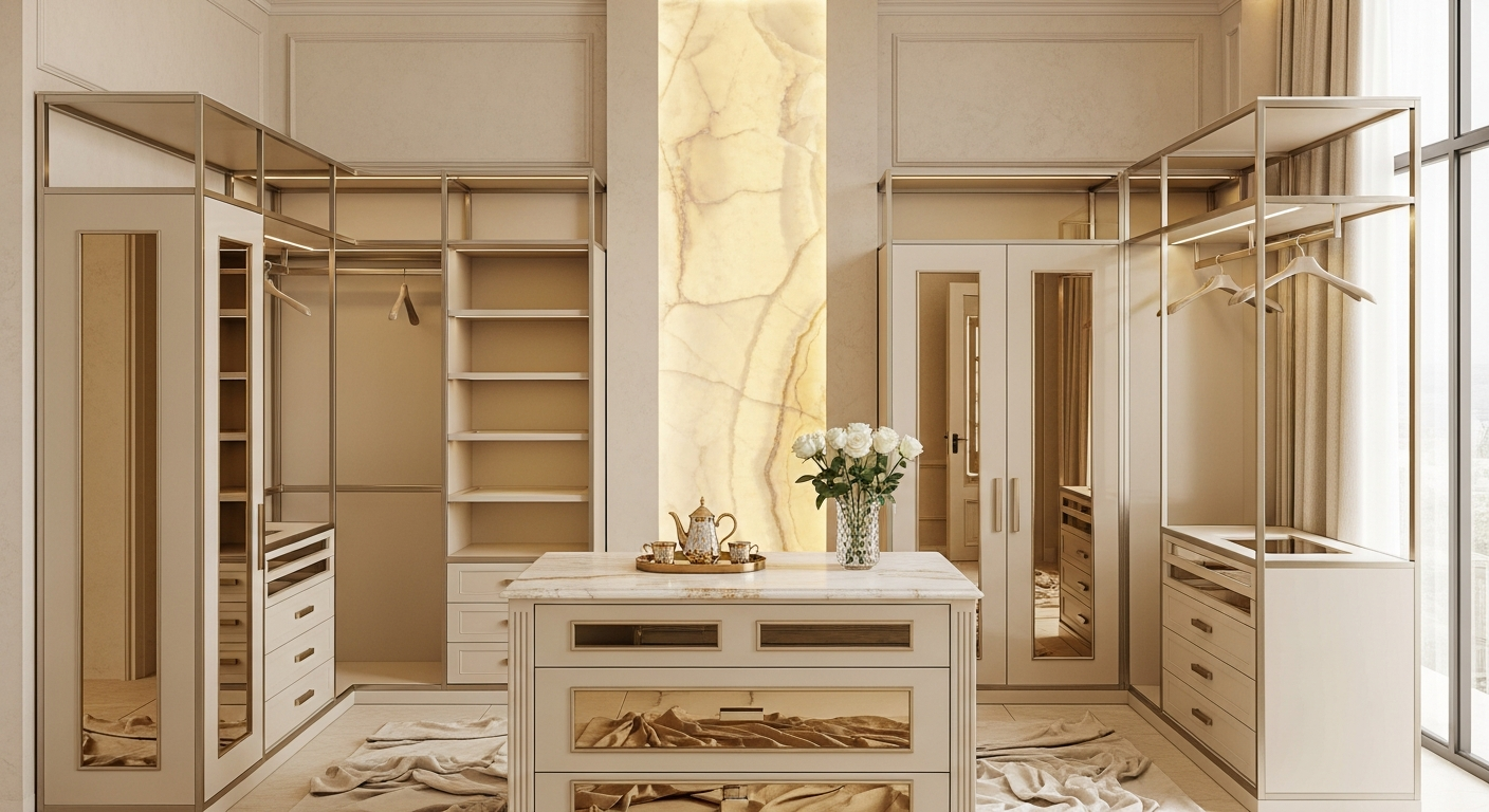 Golden Mirage Walk-In Wardrobe in 304 Stainless Steel