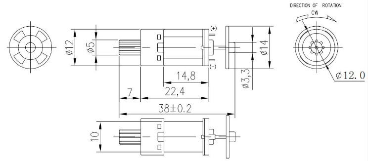 мотор Dc замка мотора щетки DC 12V 10W мини чистит 3000RPM щеткой