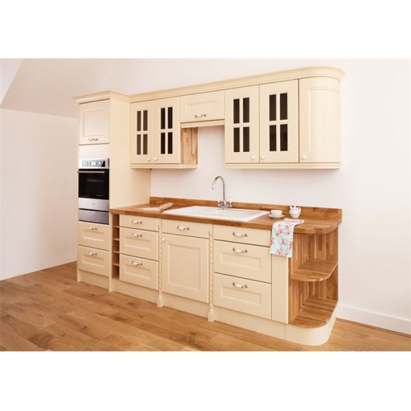 Ancient Solid Wood Kitchen Cabinets , Hanging Kitchen Wall Cabinets With Quartz Stone Countertop