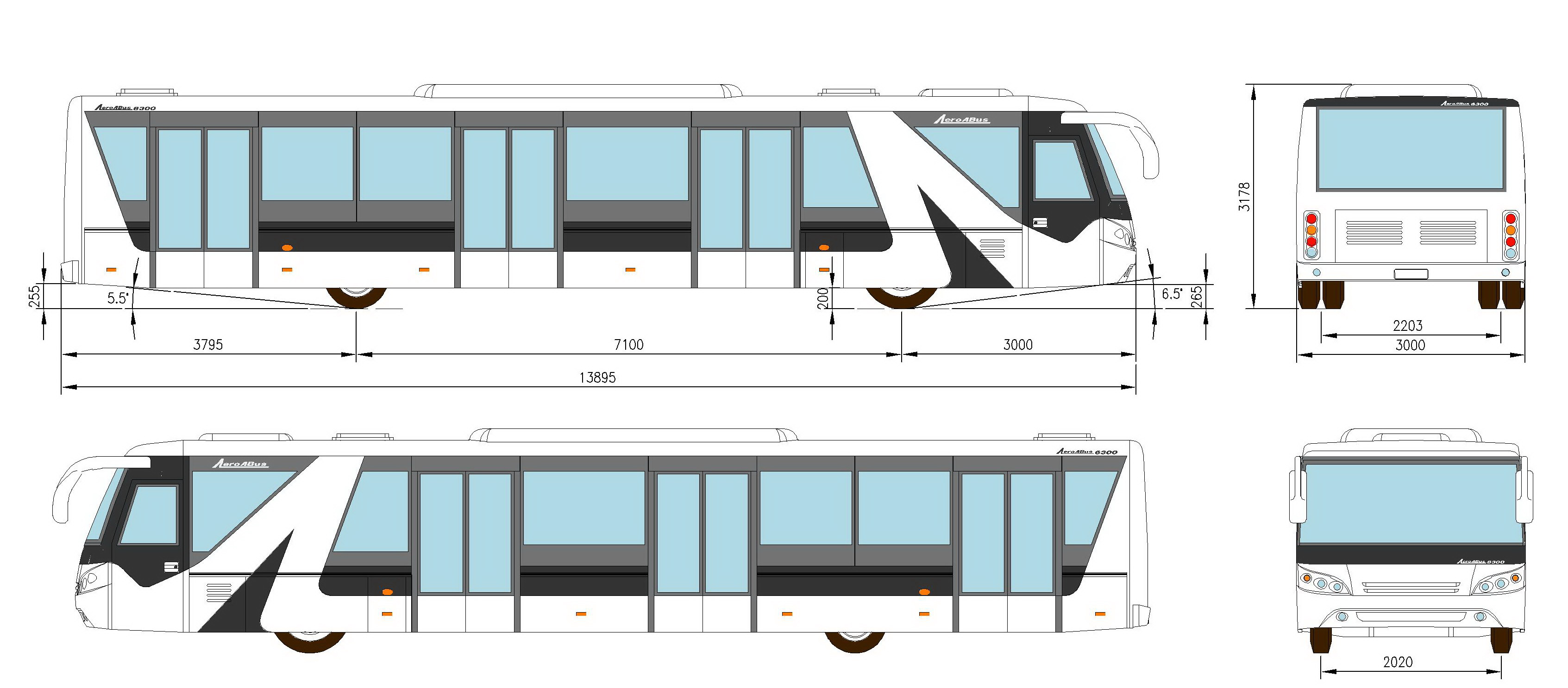 Durable Low Carbon Alloy Steel Body Airport Apron Bus With Adjustable Seats