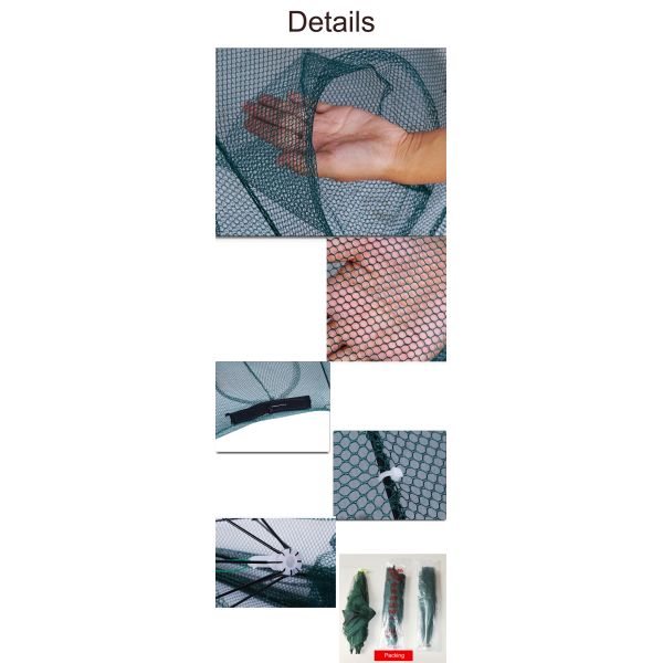 Double Knot Shrimp Cage Fishing Net Hand Cast Tool for Lobster Crab Eel Umbrella