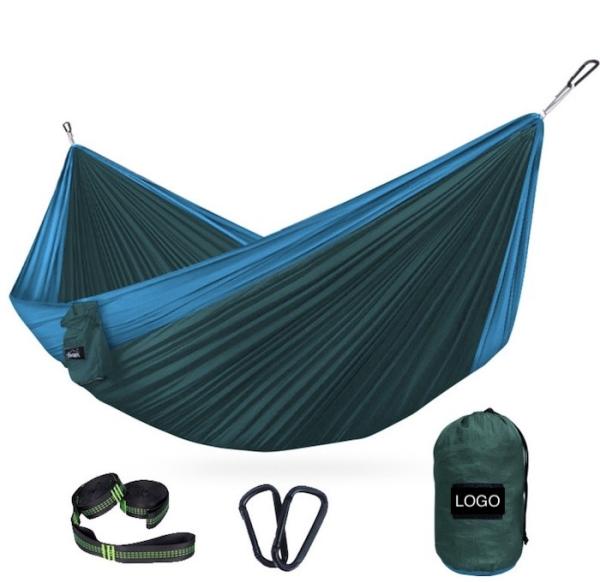 Blue 70D Nylon Taffete 300x180CM Portable Camping Hammock Outdoor Lightweight Tears Resistant