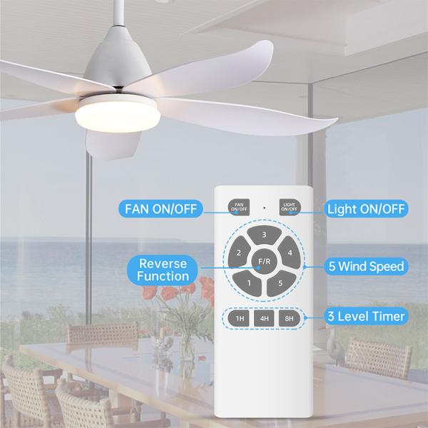 Fancy Iron 3000K 35W 5 ABS Blade Ceiling Fan Lamp Big Natural Style