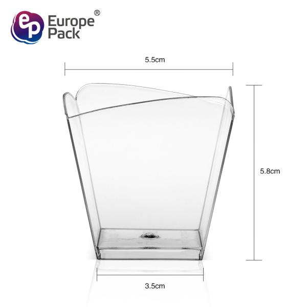 Wholesale mini disposable pudding jelly ps tasting cup plastic mousse square plastic ice cream cup