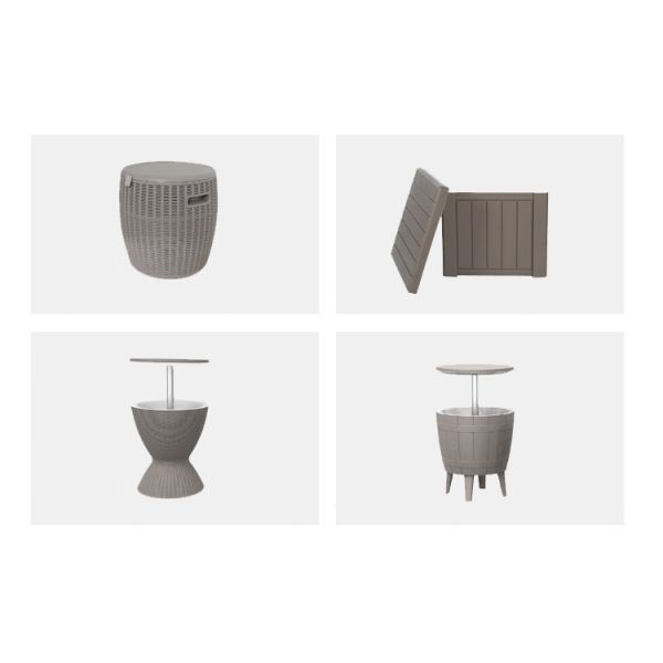 Foldable Outdoor Camping Picnic Beach Cafe Bistro Bar Chill Ice Cooler Lift Top Wine Beer Table with Storage