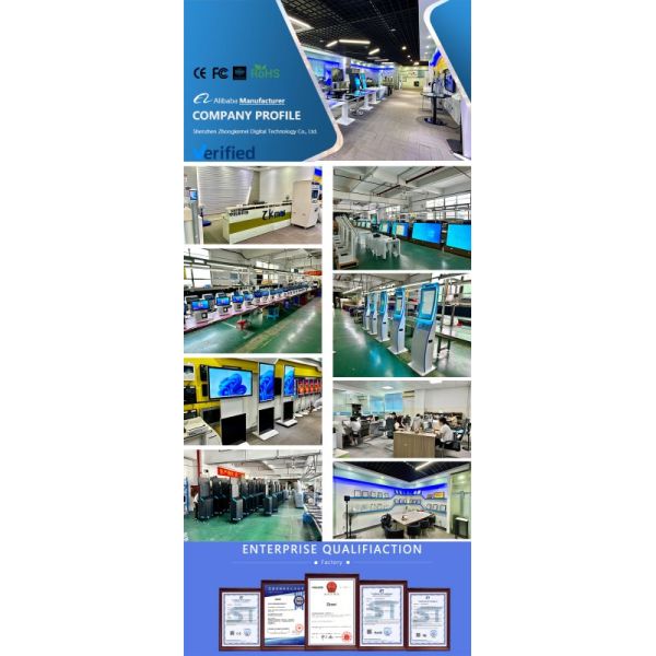 27/32 Inch Floor Standing Touch Screen Self Service Kiosk with 1920X1080 Resolution for Self Ordering and Interactive Use
