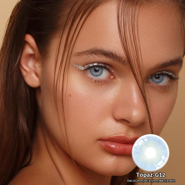 KSSEYE Non Prescription Monthly Ocean Blue Contact Lenses 0 Power 14mm
