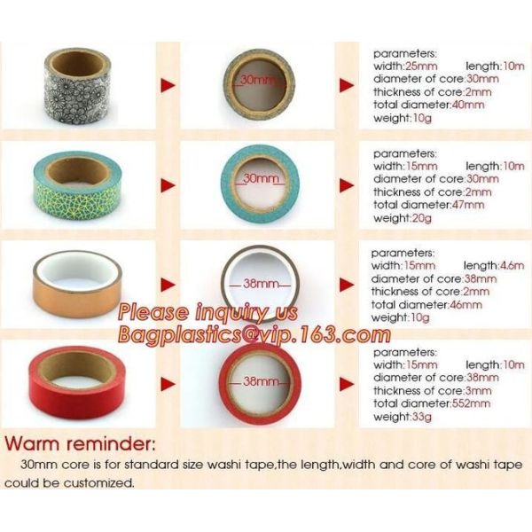 Plastic Core Washi Paper 5cm Japanese Paper Tape Card Crafting, Gift Box Package, Scrapbooking,Stationery Decoration