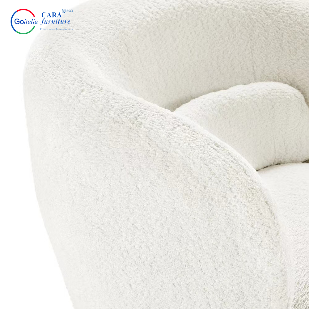 Newly Arrived Apartment Hotel Fluffy White Living Room Chair Elastic Nordic Modern Single White Sofa
