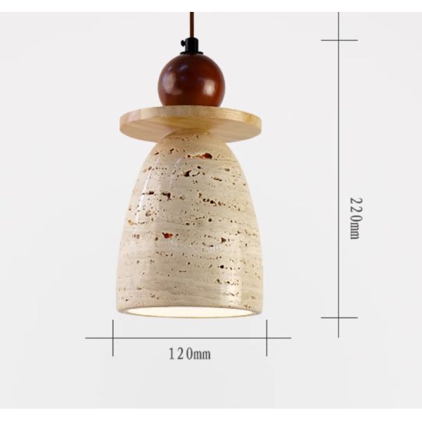 Yellow travertine wooden pendant lamp bedroom for home decorator interior stone pendant lamp