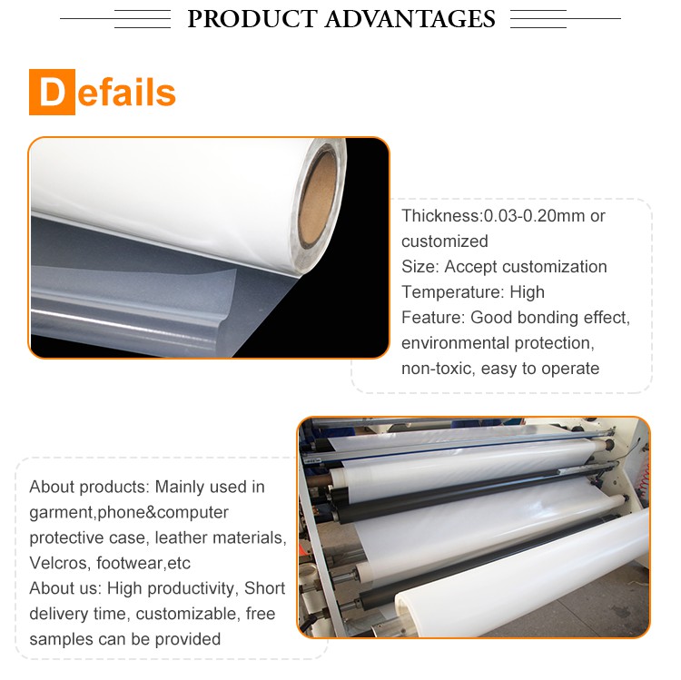 Eco дружелюбные прозрачные 480mm PO горячее плавит склеивающую пленку для ткани