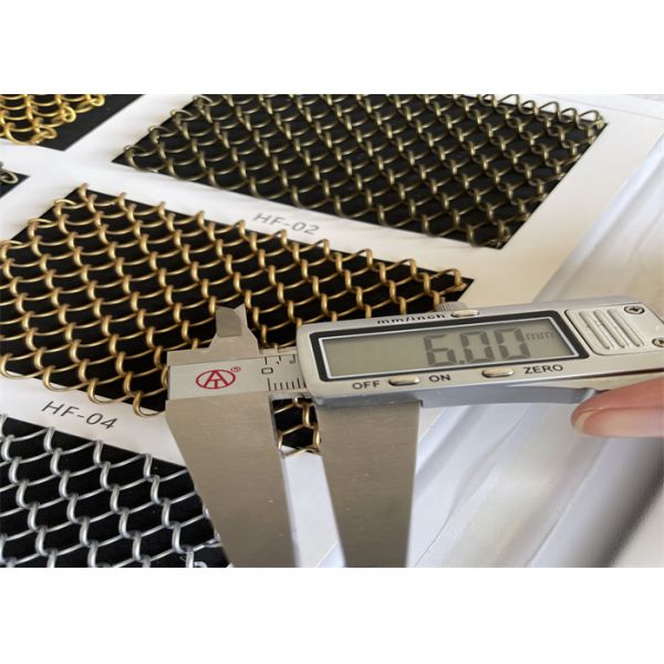 Diamond Hole Architectural Metal Coil Curtain 5mm 6mm Wire Diameter