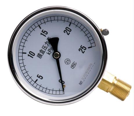 Stainless Steel KMC-YE-100 Pressure Gauge With IP65 Protection Grade And Measuring Range -1KPa-205KPa