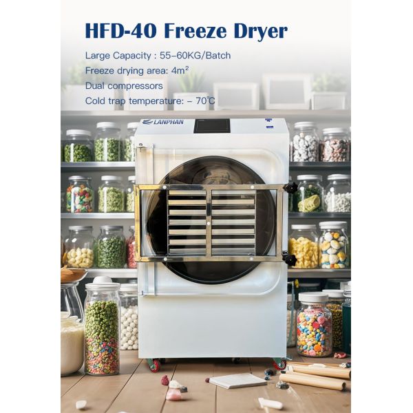 55kg-60kg / Batch 14 Trays Commercial Freeze Drying Machine 4m2 Freeze Dryer For Food