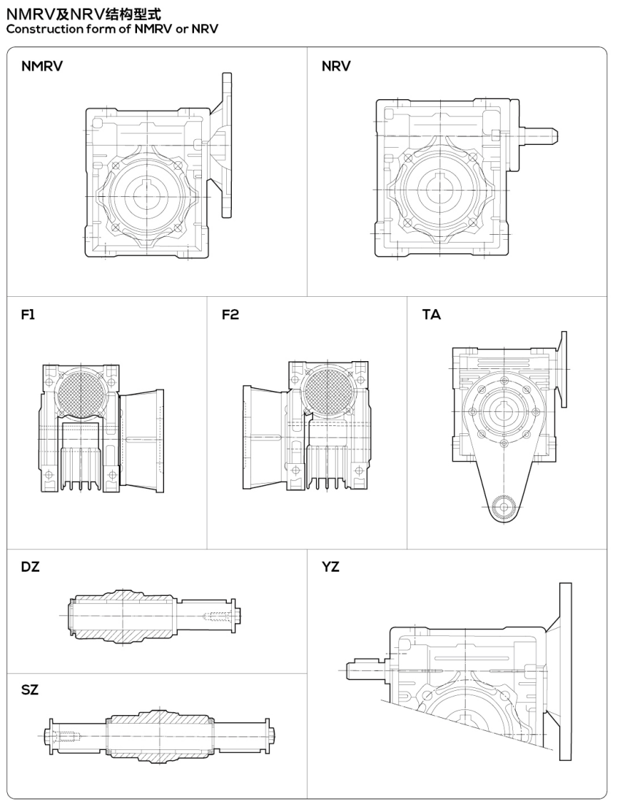 NMRV Worm Gear Reducer with Aluminum Alloy Housing, Hardened Worm Shaft, and 0.06~22kw Power Range