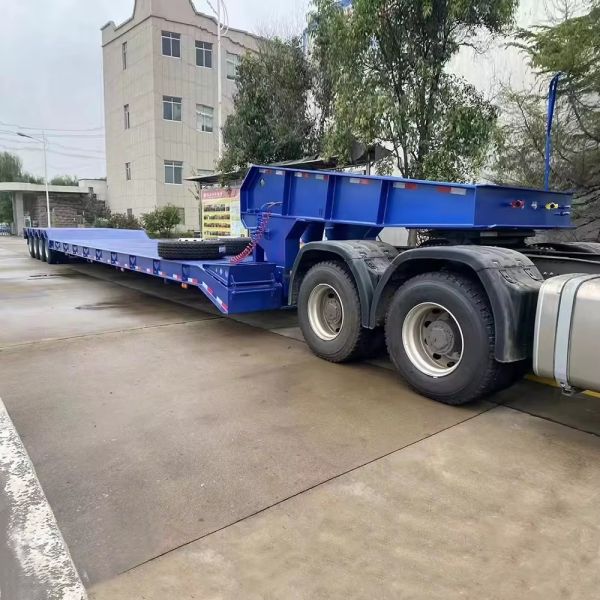 2 Axle 50tons Low Bed Semi Trailer/Drop Deck Trailer Tread of 2240mm Heavy Duty Grade