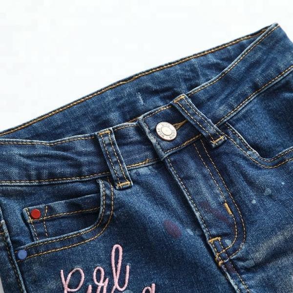 Slim Fit Kids Denim Clothes Children Jeans Pant Color Print Embroidered