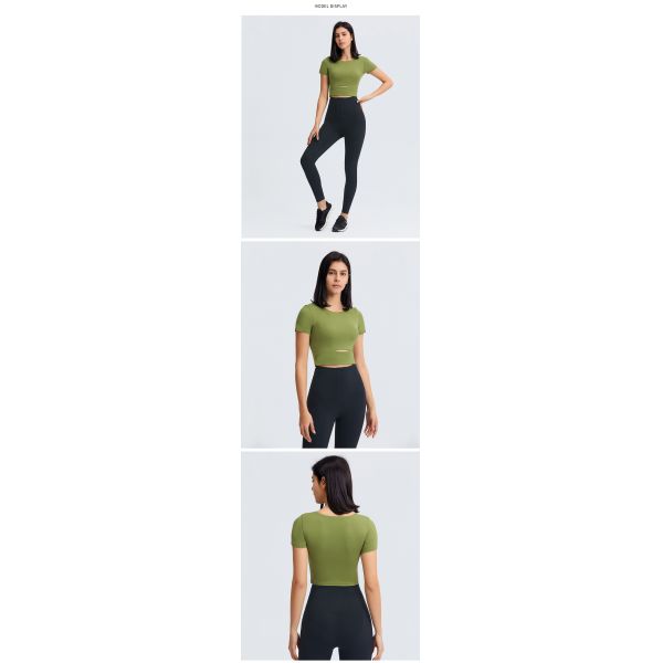 Women Slim Fit Activewear T Shirts Light Weight Naked Feeling Padded T Shirt