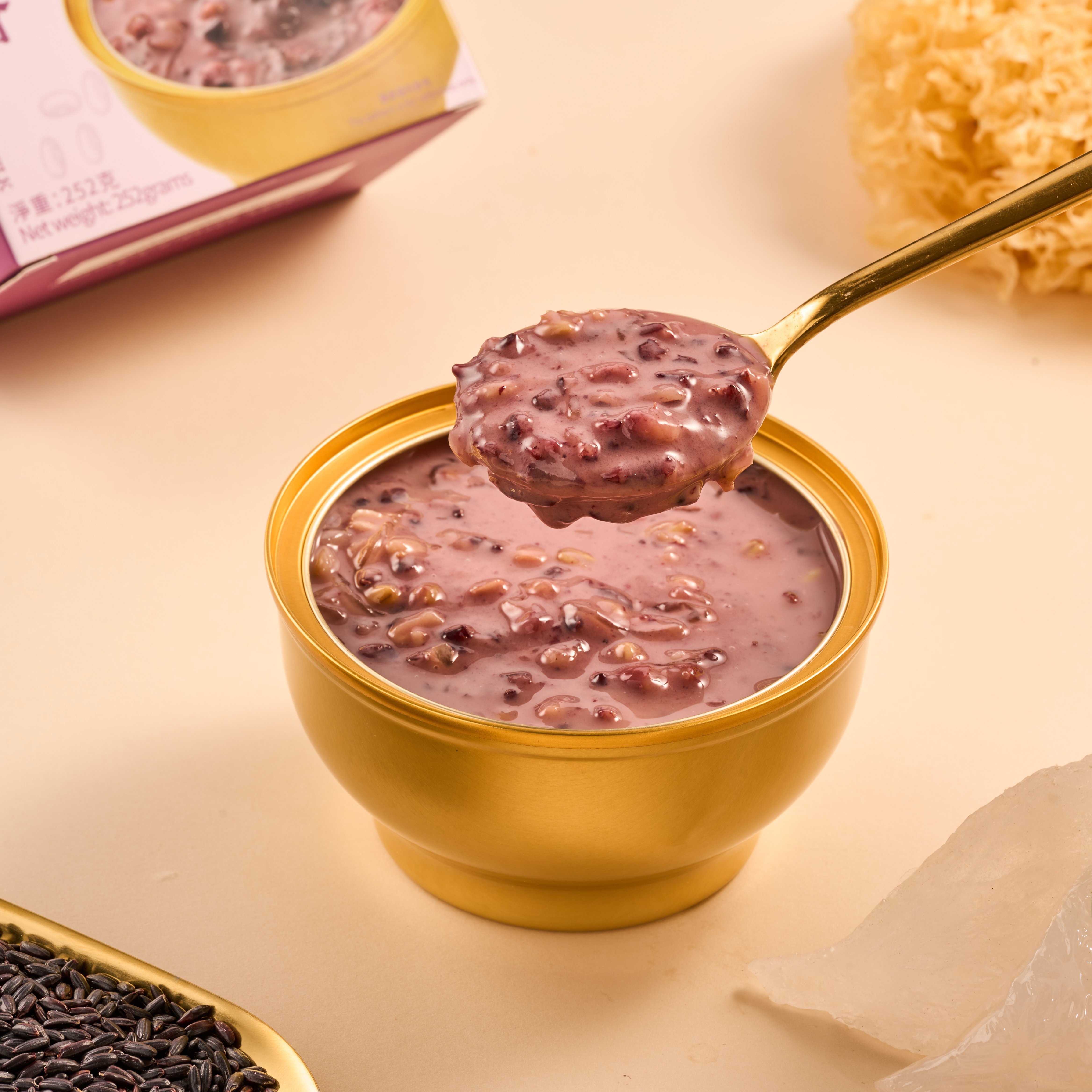 Suitable for All Ages Black Rice Birds Nest Nutritious Breakfast Porridge Rich in Collagen and Protein Enhances Daily Nutritional Intake