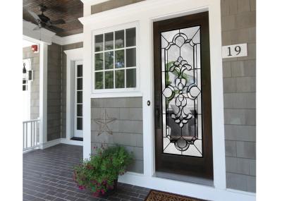 Insulated / Bevelled / Polished Obscure Decorative Panel Glass Allow Light To Pass Through
