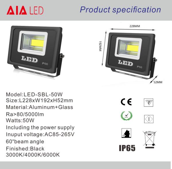 Modern aluminum 60degree led flood lights COB 50W LED Flood lamps for hotel building