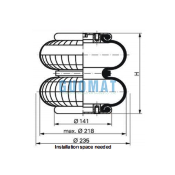 Industrial Bellows Actuator WBZ 320-E Weforma Double Convoluted Air Spring G3/4 Air Hole
