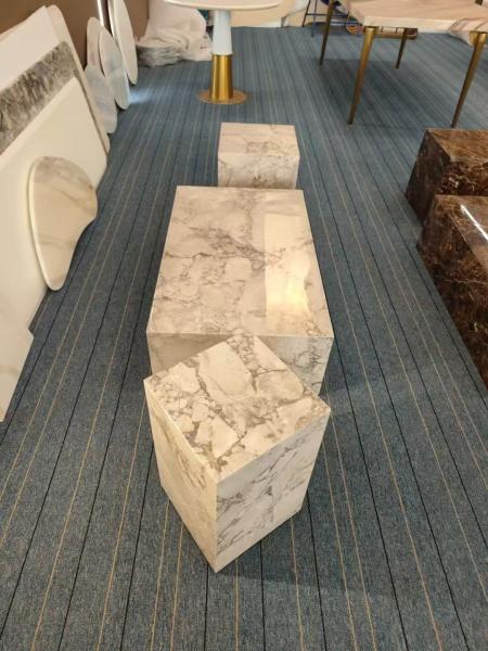 Mesa de centro de mármol personalizada moderna resistente a la corrosión para sala de estar