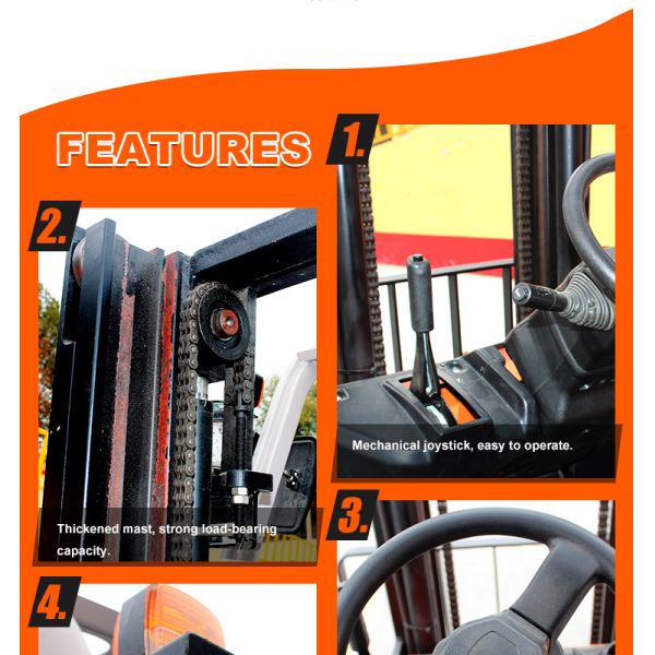 US 2.5 Ton Engine 2h China Forklifts 2000kg 1-2 Ton 2ton 3 2 1 Ton Small Diesel Forklift