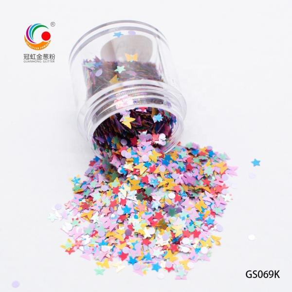 Party Decorations Funky Sugar Glitter Mixes Iridescent Rainbow Glitter Chunky Butterfly Star Heart