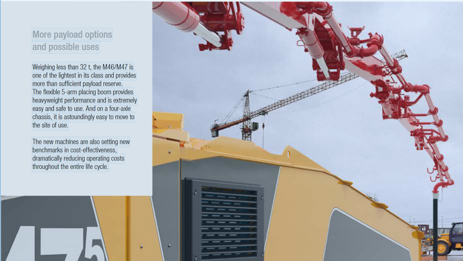 Бетононасос со стрелой Putzmeister M46-5 4141 б/у на продажу