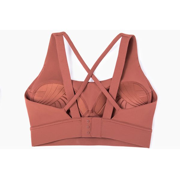 Criss Cross Back Padded Strap Sports Bras For Women Yoga Fitness Tops