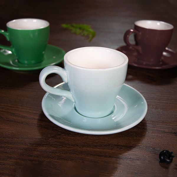 Green Porcelain Mugs Shabby Chic Milk Cup Drinkware
