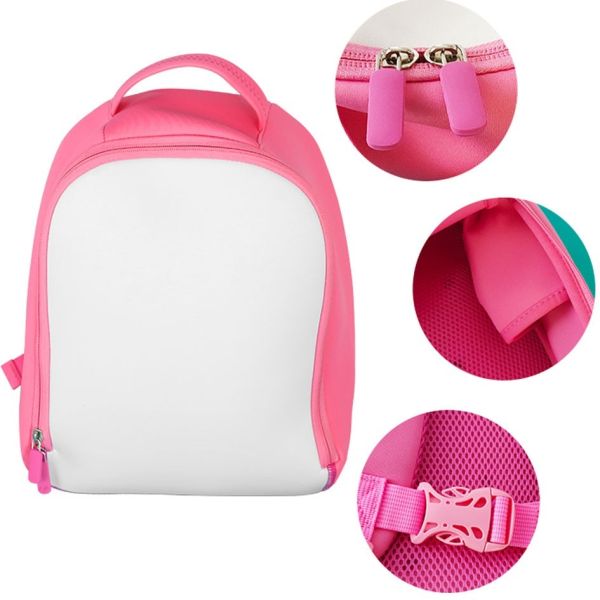Pink Blue Neoprene Fabric Blank Sublimation School Bag For Children Custom Printing Kids Bags Backpacks