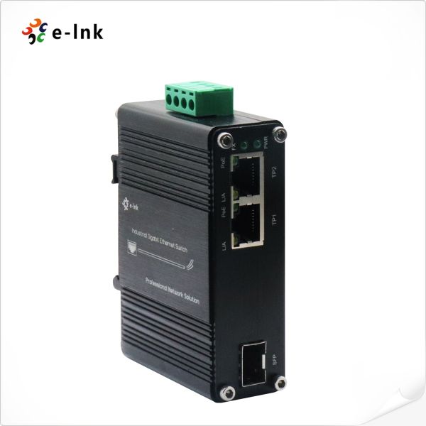 Mini Industrial 1-Port 100/1000X SFP to 2-Port 10/100/1000T 90W PoE++ Media