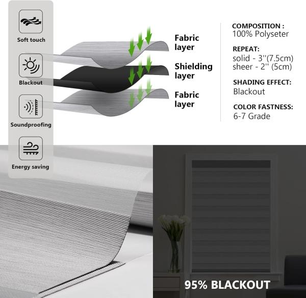 Light Filtering Roller Shades With Good Flatness Zebra Blinds Fabric