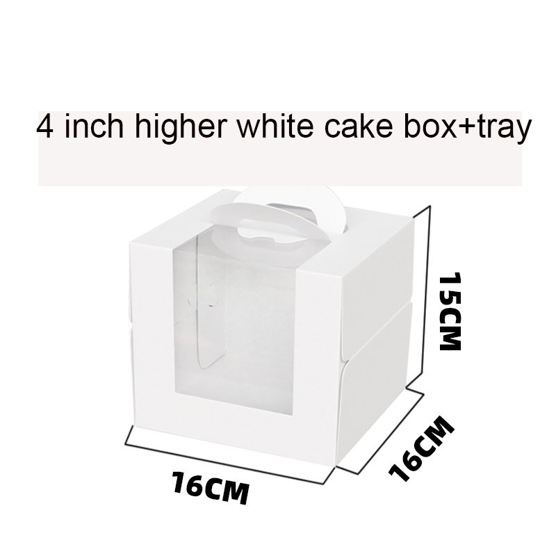 Белое открытое окно 3-дюймовое 4-дюймовое 6-дюймовое 8-дюймовое коробка для торта из неокрашенной бумаги