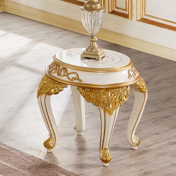 European Classic Style Royal Luxury TV Cabinet Villa Furniture Home Storage White and Gold Large Wood Living Room TV Stand